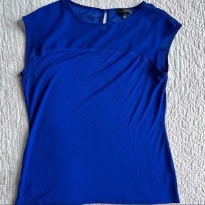 The Limited royal blue tshirt with mesh yoke